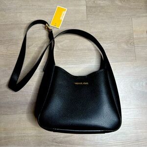 NWT Michael Kors Birch Leather Crossbody Bag in Black